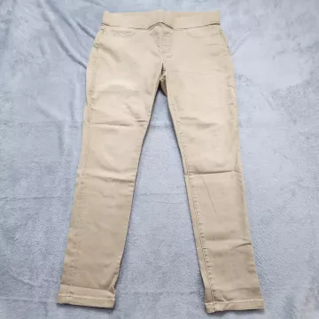 Lauren Ralph Lauren Jeans Women's 14 Khaki Beige Pull On Stretch Elastic Waist - Front