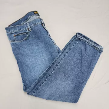 Lee Mens Jeans Regular Fit Straight Leg 40x29 Blue Stretch Denim High Rise - Main