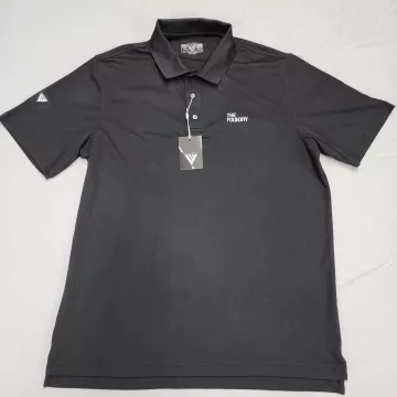 Levelwear Omaha Golf Polo Shirt Mens L Black Modern Fit The Foundry Embroidered - Front