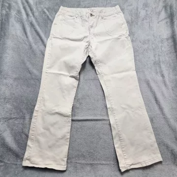 Levi Strauss Signature Jeans Womens Size 16 Beige Khaki Bootcut Stretch Mid Rise - Front