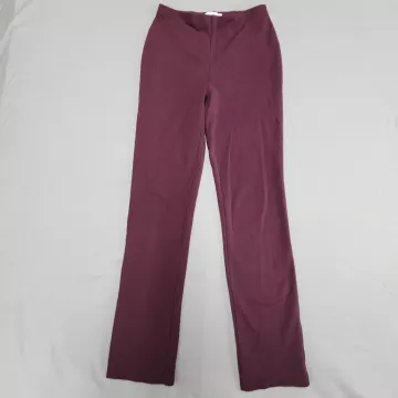 Liz Claiborne Alexis Pull On Pants Womens S Burgundy Mid Rise Stretch Skinny