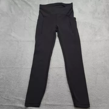 Lululemon Fast and Free High Rise Tight 25" Size 6 Black Nulux Pockets Running - Front