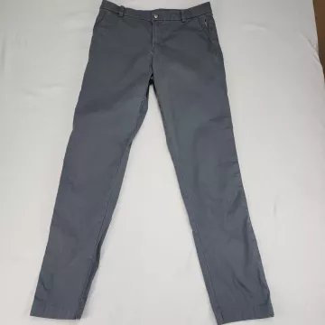 Lululemon Mens 32x32 Gray Stretch Chino Pants Casual Golf Hidden Zip Pocket - Front