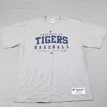 Majestic Detroit Tigers MLB Authentic Graphic T-Shirt Mens M Gray Heather - Front