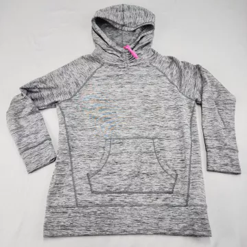 Marc New York Performance Womens L Gray Space Dye Pullover Hoodie Thumbholes - Front
