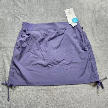 Marika Dry Wik Athletic Skort Skirt Women's Medium Purple Ruched Sides Pockets - Front
