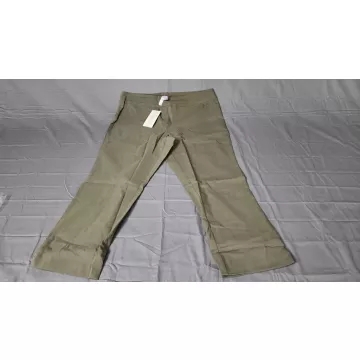 Marla Wynne Womens 22W Olive Gray Cropped Pull On Pants High Rise Ankle Zip - Front