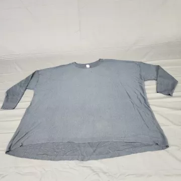 MarlaWynne Womens Plus 3X Gray Oversized Knit Pullover Sweater High Low Hem - Front