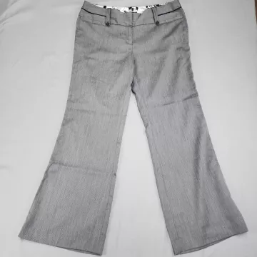 Maurices Womens Dress Pants 15/16 Gray Wide Leg Stretch Mid Rise 38x30.5 - Front