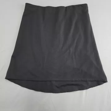 MAX STUDIO A-Line Skirt Women's L Black Knit Elastic Waist Short - Front