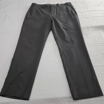 Michael Kors Men's Dress Pants Black Solid Flat Front Stretch Mid Rise 36x30 - Front