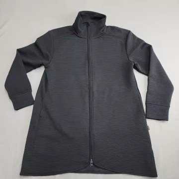 MPG Mondetta Performance Gear Mens XL Black Full Zip Ribbed Mock Neck Jacket - Front