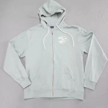 MV Sport Womens L Full Zip Hoodie Light Green Do Your Best Graphic Fleece - Front