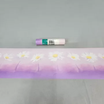 National Daisy Floral Purple Wallpaper Border Prepasted Vinyl New Sealed - Main