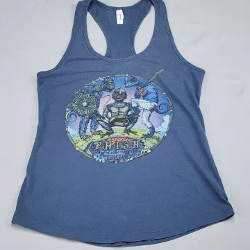 Next Level Phish 2016 Wrigley Field Tank Top Womens L Blue Racerback Graphic - Front