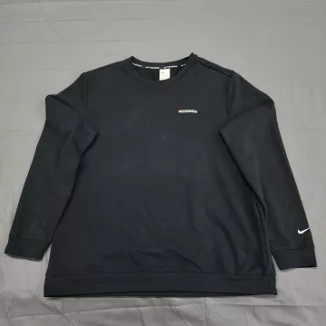 Nike Dri-Fit Track Club Sweatshirt Mens XL Black Crewneck Pullover Logo - Front