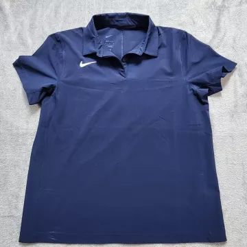 Nike Golf Polo Shirt Women's Size M Navy Blue Dri-Fit Stretch Short Sleeve Solid - Front