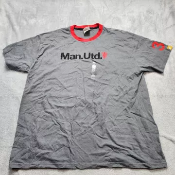 Nike Manchester United T-Shirt Men's 2XL Gray Red Devils Graphic Tee Soccer - Front
