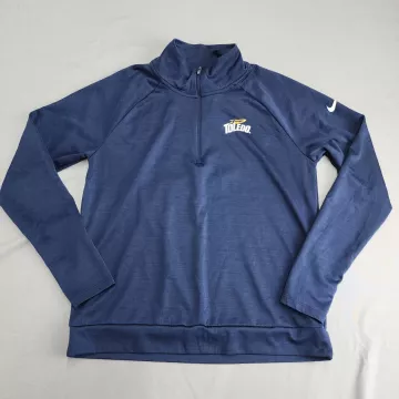 Nike Men's M Navy Blue 1/4 Zip Pullover Toledo Rockets NCAA Dri-FIT Athletic - Front