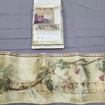 Norwall Country Floral Beige Wallpaper Border New Prepasted Vinyl ZN76170N - Main