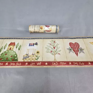 Norwall Country Folk Art Sheep Wallpaper Border Prepasted Vinyl Multicolor New - Main
