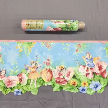 Norwall Fairy Floral Wallpaper Border Prepasted Vinyl Multicolor New Sealed - Main