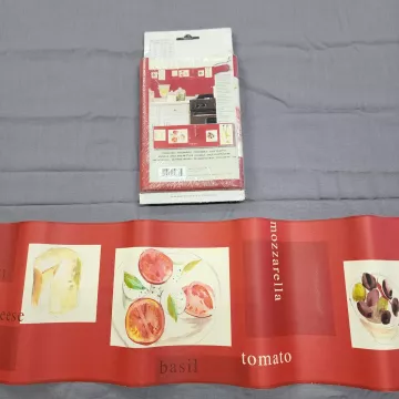 Norwall Italian Kitchen Red Wallpaper Border New Prepasted Vinyl Scrubbable - Main