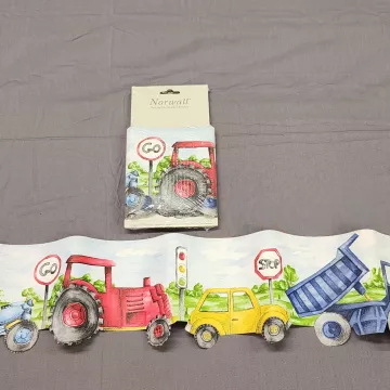Norwall Kids Transportation Trucks Wallpaper Border New Prepasted Vinyl - Main