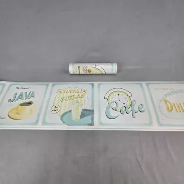 Norwall Retro Diner Cafe Mint Green Wallpaper Border Prepasted Vinyl New - Main