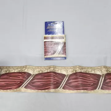 Norwall Traditional Swag Burgundy Gold Wallpaper Border New Sealed Prepasted - Main
