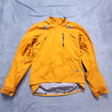 Novara Cycling Jacket Men's Small Yellow Windbreaker Reflective Vented Full Zip - Front