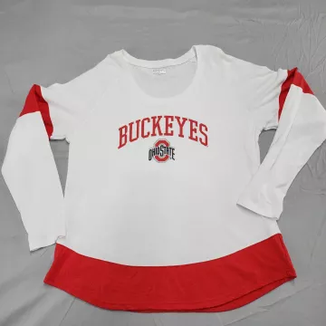 Ohio State Buckeyes Womens 3XL Long Sleeve Graphic T-Shirt Color Block - Front