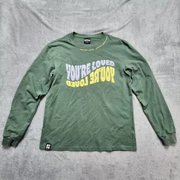 OTTO By Kinis Long Sleeve T-Shirt Women's Medium Sage Green Inspirational Quotes - Front