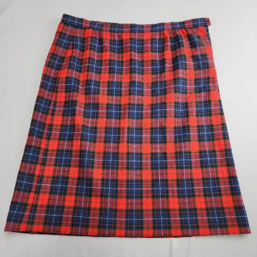 Pendleton Authentic Manson Tartan Plaid Wool Midi Skirt Red Womens 2XL A-Line - Front