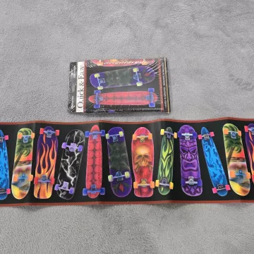 Quick & Easy Skateboards Multicolor Black Wallpaper Border New Prepasted - Main