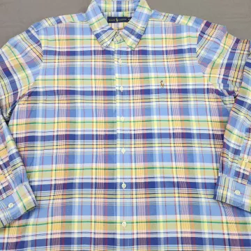 Ralph Lauren Mens XL Multicolor Plaid Button Down Shirt Long Sleeve Cotton - Main