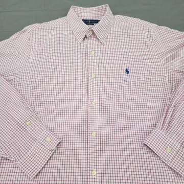 Ralph Lauren Performance Classic Fit Shirt Mens XL Pink White Check Button Down - Main