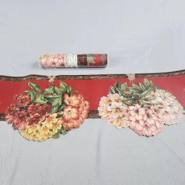 Raymond Waites Floral Red Multicolor Wallpaper Border New Prepasted Textured - Main