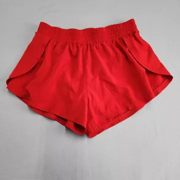 REVIVAL Women's M Red Athletic Running Shorts Elastic Waist Split Hem - Front