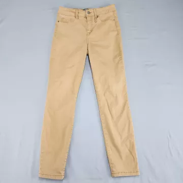 REWASH Skinny Pants Women's Size 5 Khaki Mid Rise W27 L26.5 Stretch Jeggings - Front