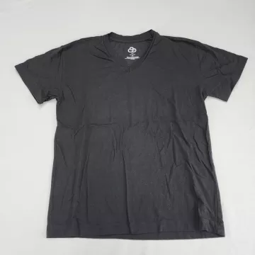 s|p Women's V-Neck T-Shirt Black Size S Cotton Blend Short Sleeve - Front