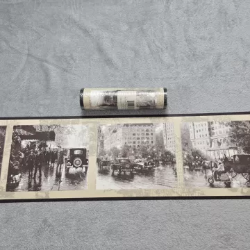 Scenic Antique City Street Wallpaper Border Pre-pasted Vinyl New Sealed - Main