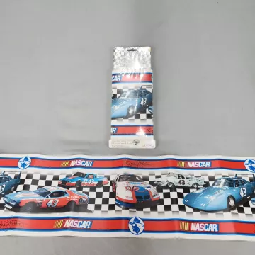 Shamrock NASCAR Richard Petty 43 Blue Wallpaper Border Prepasted New Sealed - Main