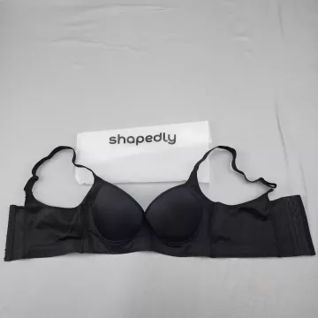 Shapedly Womens 40C Black Wireless Contour T-Shirt Bra Padded Molded Cups - Front