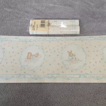 Sunworthy Baby Animal Pastel Cream Wallpaper Border New Sealed Prepasted Vinyl - Main