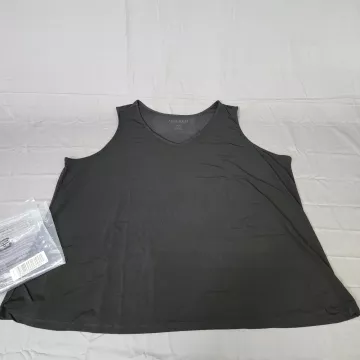 Susan Graver Modern Essentials Tank Top Womens 4X Black Stretch Scoop Neck - Main