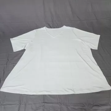 Susan Graver Weekend Essentials White V-Neck Short Sleeve T-Shirt Women Plus 4X - Front