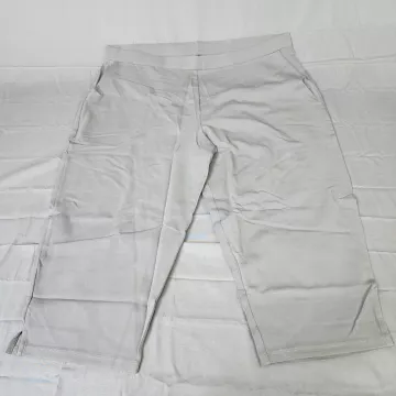 Susan Graver Weekend Pants Women's 2X Light Gray Pull On Stretch High Rise - Front