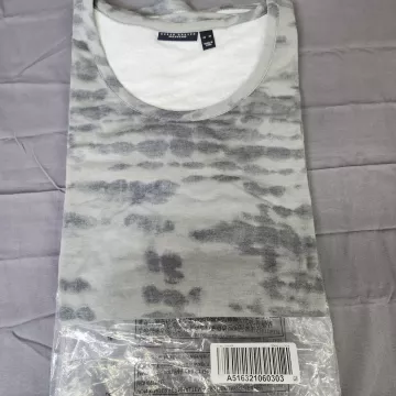 Susan Graver Weekend Plus 4X Gray Tie Dye Tunic Top French Terry Stretch Knit - Main