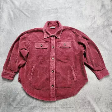 Sweet Lovely by Jen Shacket Women's M Burgundy Corduroy Oversized Elbow Patches - Front